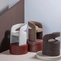 Woood Lanor Eetkamerstoel Grove Boucle Bruin [FSC]