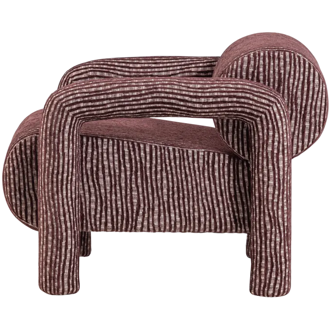 Woood Lenny Fauteuil Met Dessin Bordeauxrood