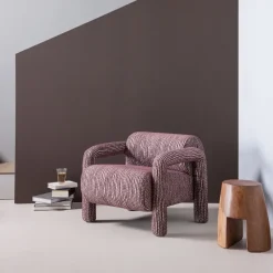 Woood Lenny Fauteuil Met Dessin Bordeauxrood