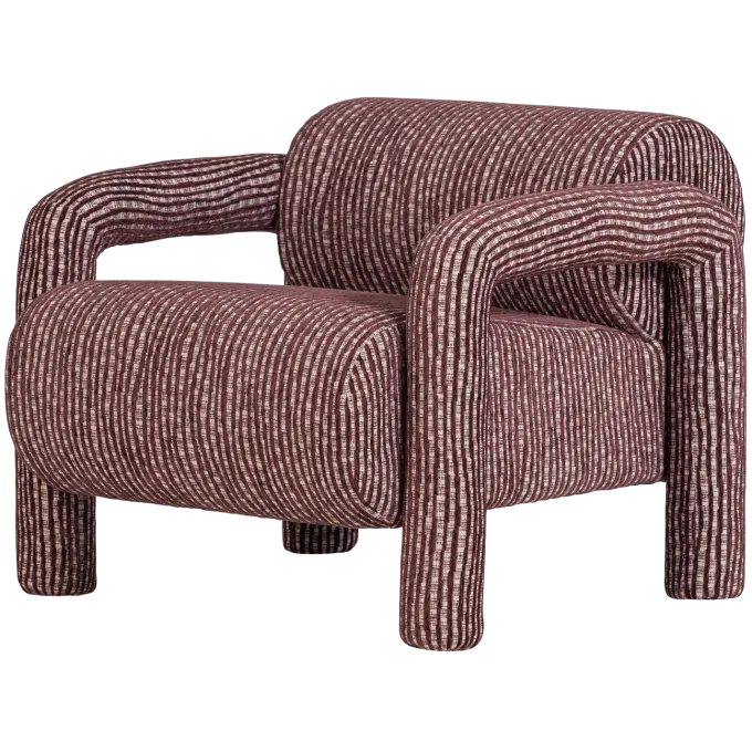 Woood Lenny Fauteuil Met Dessin Bordeauxrood