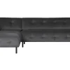 Woood Lloyd Hoekbank Links Gewassen Fluweel Cast Iron