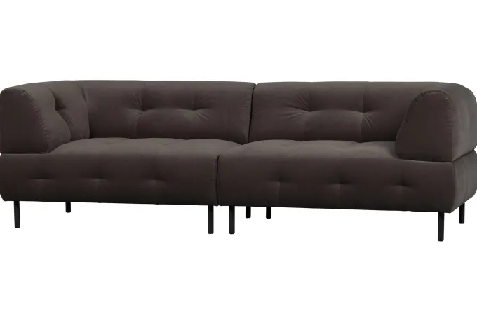 Woood Lloyd 4-zits Bank Gewassen Fluweel Cast Iron