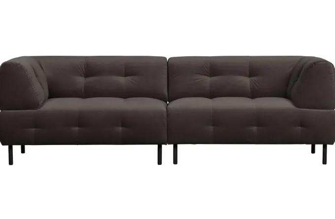 Woood Lloyd 4-zits Bank Gewassen Fluweel Cast Iron