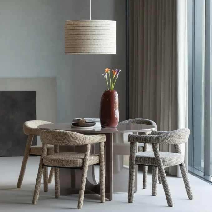 Woood Loft Hanglamp Metaal/Boucle Naturel Met Strepen