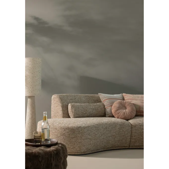 Woood Loft vloerlamp metaal/boucle naturel met stippen 130xo30cm