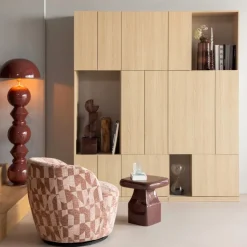 Woood Lova Bijzettafel Metaal Hoogglans Bordeauxrood