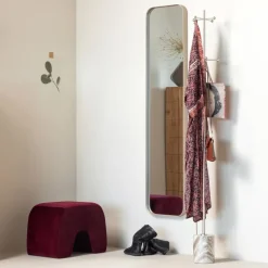 Woood Lucen Poef Velvet Bordeauxrood [FSC]