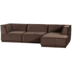 Woood Manu Chaise Longue Bank Rechts Velvet Bruin [fsc]