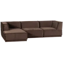Woood Manu Chaise Longue Bank Links Velvet Bruin [fsc]