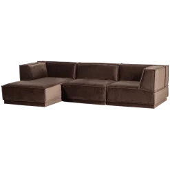 Woood Manu Chaise Longue Bank Links Velvet Bruin [fsc]
