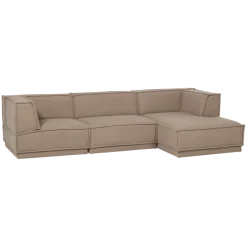 Woood Manu Chaise Longue Bank Rechts Teddy Taupe [fsc]