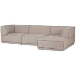 Woood Manu Chaise Longue Bank Rechts Grove Chenille Naturel [fsc]