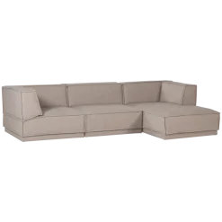Woood Manu Chaise Longue Bank Rechts Grove Chenille Naturel [fsc]