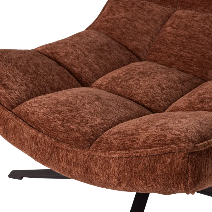 Woood Maudi Draaifauteuil Chenille Structuur Bruin