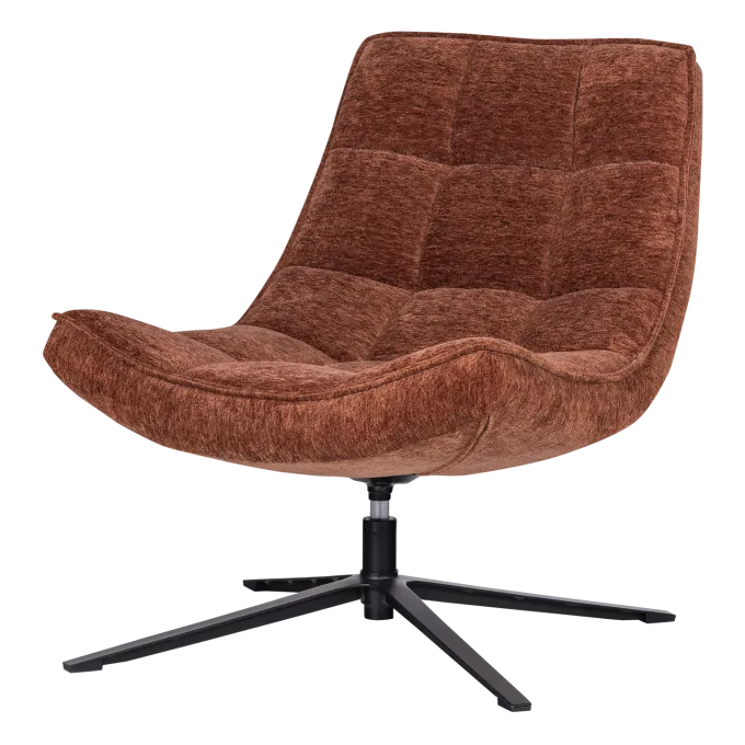Woood Maudi Draaifauteuil Chenille Structuur Bruin