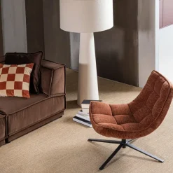 Woood Maudi Draaifauteuil Chenille Structuur Bruin