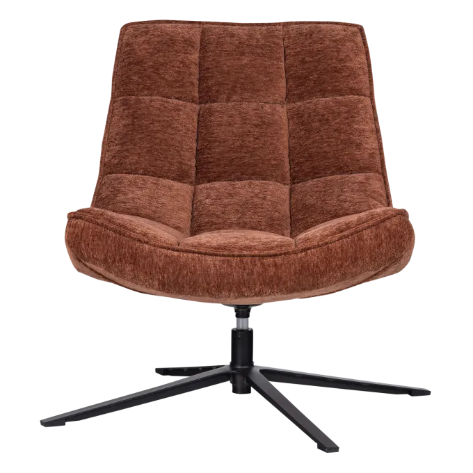 Woood Maudi Draaifauteuil Chenille Structuur Bruin