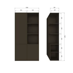 Woood Meggy Opbergkast Links 108 Cm Grenen Middenbruin [fsc]