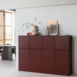Woood Merel TV meubel grenen bordeaux 200 cm[fsc]