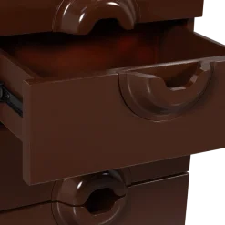 Woood MERGE ladekast 6 lades hout bruin/rood