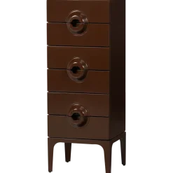 Woood MERGE ladekast 6 lades hout bruin/rood