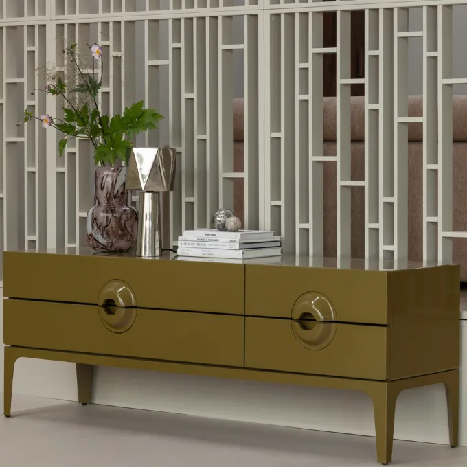 Woood Merge tv meubel hout honinggeel