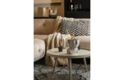 Woood Mesa Bijzettafel L Hout Antique Beige 34 X Ø 60
