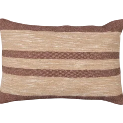 Woood MESI kussen met streep aubergine/beige 40x60CM