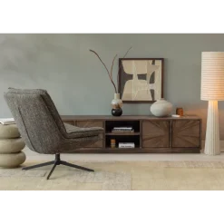 Woood Milaro draaifauteuil bruin melange