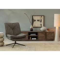 Woood Milaro draaifauteuil bruin melange