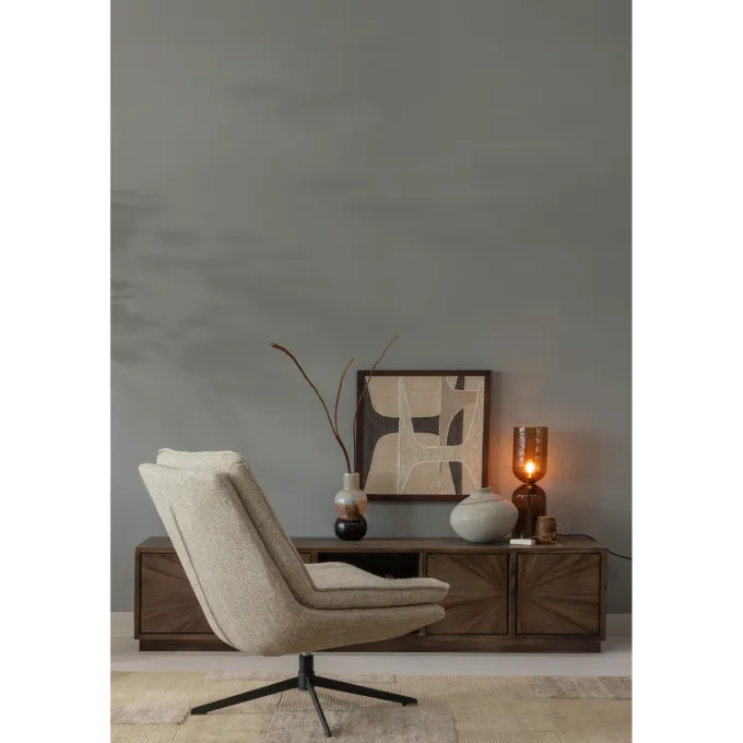Woood Milaro draaifauteuil naturel melange