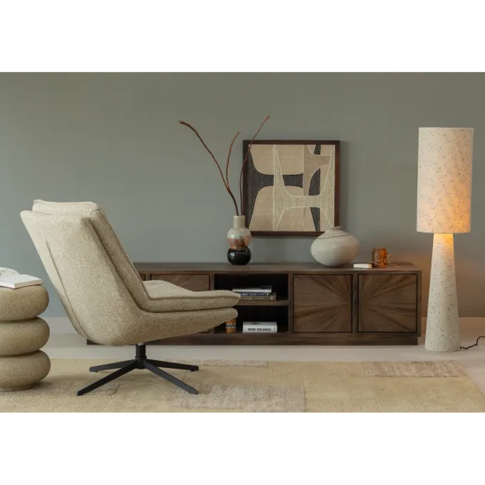 Woood Milaro draaifauteuil naturel melange
