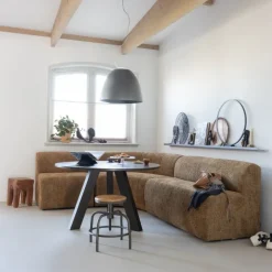 Woood Mojo Base Eetbank 164 Cm Rugleuning Wollig Honinggeel [FSC]