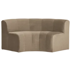 Woood Mojo Base Eetbank Halfronde Hoek Rug Velvet Khaki [FSC]