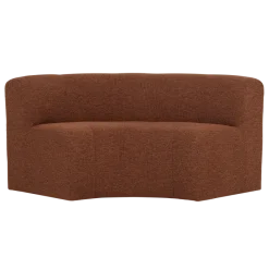Woood Mojo Base Eetbank Halfronde Hoek Rug Boucle Roestbruin [FSC]