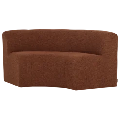 Woood Mojo Base Eetbank Halfronde Hoek Rug Boucle Roestbruin [FSC]
