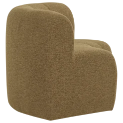 Woood Mojo Base Eetbank Halfronde Hoek Rug Boucle Geel/Bruin [FSC]