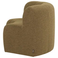 Woood Mojo Base Eetbank Halfronde Hoek Rug Boucle Geel/Bruin [FSC]