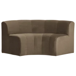 Woood Mojo Base Eetbank Halfronde Hoek Rug Velvet Taupe [FSC]
