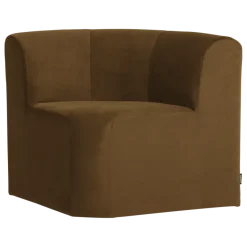 Woood Mojo Base Eetbank Hoek Rugleuning Velvet Honinggeel [FSC]