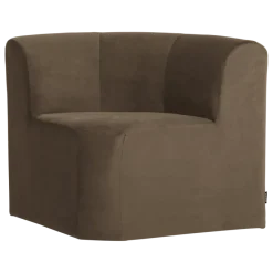 Woood Mojo Base Eetbank Hoek Rugleuning Velvet Taupe [FSC]