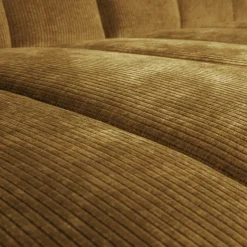 Woood Mojo Chaise Longue Bank Links Geweven Ribstof Honinggeel