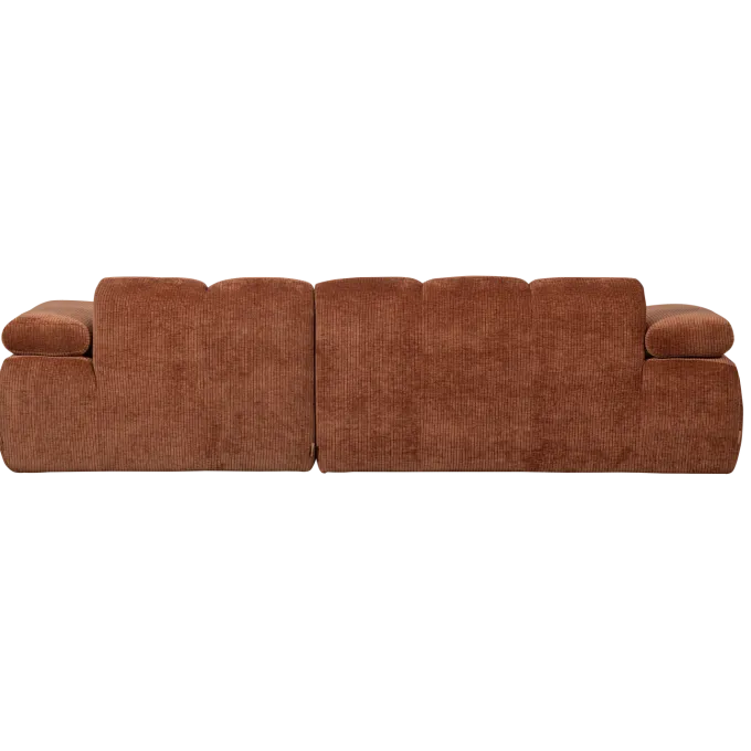 Woood Mojo Chaise Longue Bank Rechts Geweven Ribstof Roestbruin