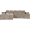 Woood Mojo Chaise Longue Bank Links Geweven Ribstof Donkerzand