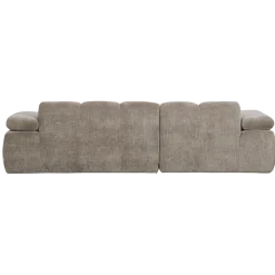 Woood Mojo Chaise Longue Bank Links Geweven Ribstof Donkerzand