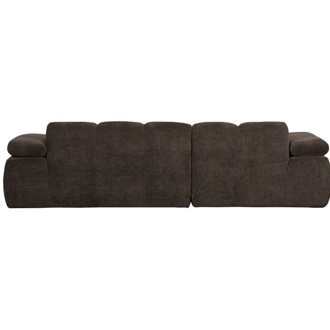Woood Mojo Chaise Longue Bank Links Geweven Ribstof Bruin