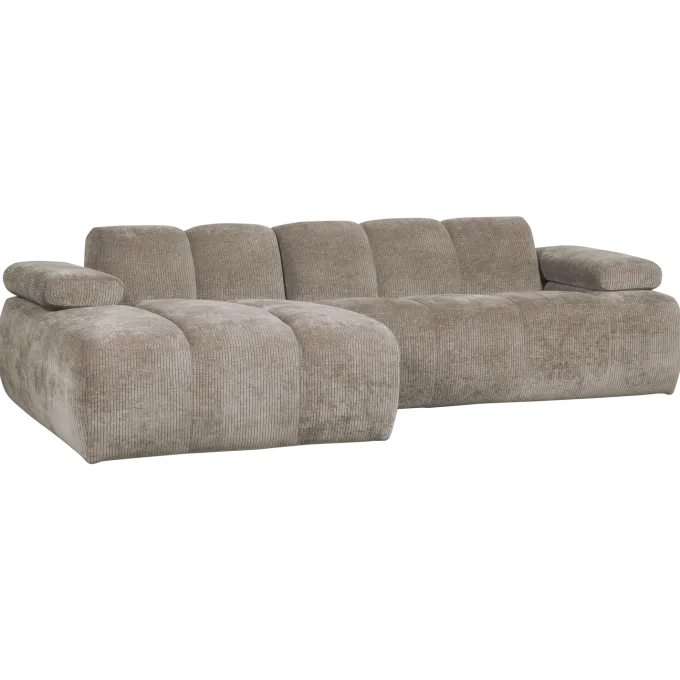 Woood Mojo chaise longue bank links ribstof donkerzand