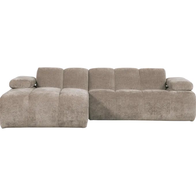 Woood Mojo chaise longue bank links ribstof donkerzand