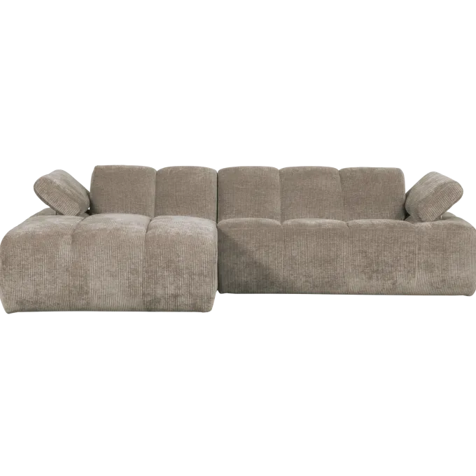 Woood Mojo chaise longue bank links ribstof donkerzand