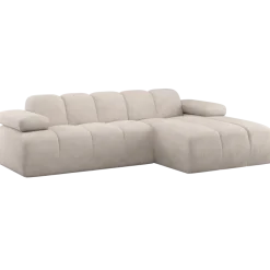 Woood Mojo Chaise Longue Bank Rechts Ribstof Ecru